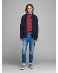 dunkelblauer Pullover mit einem Reißverschluß von Jack & Jones