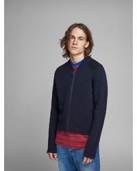 dunkelblauer Pullover mit einem Reißverschluß von Jack & Jones