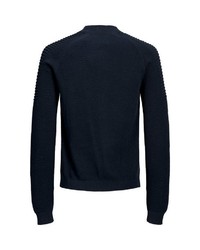 dunkelblauer Pullover mit einem Reißverschluß von Jack & Jones