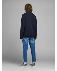 dunkelblauer Pullover mit einem Reißverschluß von Jack & Jones