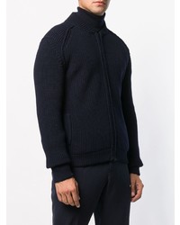 dunkelblauer Pullover mit einem Reißverschluß von Roberto Collina