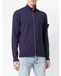 dunkelblauer Pullover mit einem Reißverschluß von Stone Island