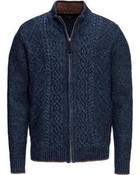 dunkelblauer Pullover mit einem Reißverschluß von LUIS STEINDL