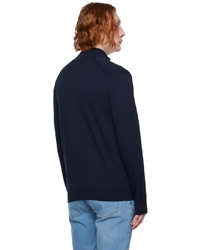 dunkelblauer Pullover mit einem Reißverschluß von Lacoste