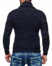 dunkelblauer Pullover mit einem Reißverschluß von RUSTY NEAL