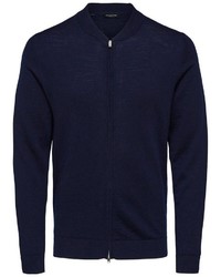 dunkelblauer Pullover mit einem Reißverschluß von Selected Homme