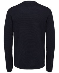 dunkelblauer Pullover mit einem Reißverschluß von Selected Homme