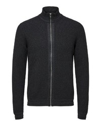 dunkelblauer Pullover mit einem Reißverschluß von Selected Homme