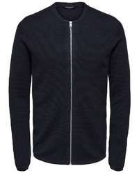 dunkelblauer Pullover mit einem Reißverschluß von Selected Homme