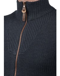 dunkelblauer Pullover mit einem Reißverschluß von Solid