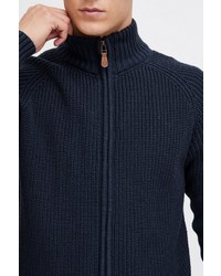 dunkelblauer Pullover mit einem Reißverschluß von Solid