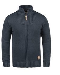 dunkelblauer Pullover mit einem Reißverschluß von Solid