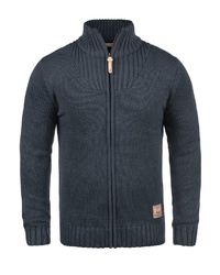 dunkelblauer Pullover mit einem Reißverschluß von Solid