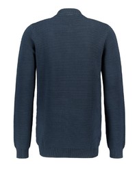 dunkelblauer Pullover mit einem Reißverschluß von Stitch & Soul