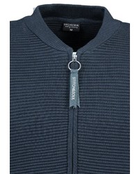 dunkelblauer Pullover mit einem Reißverschluß von Stitch & Soul