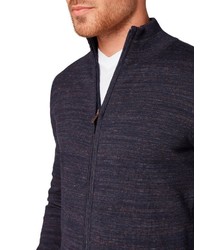 dunkelblauer Pullover mit einem Reißverschluß von Tom Tailor