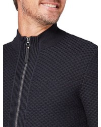 dunkelblauer Pullover mit einem Reißverschluß von Tom Tailor