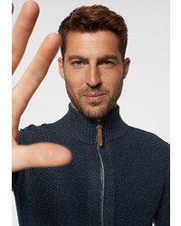 dunkelblauer Pullover mit einem Reißverschluß von Tom Tailor