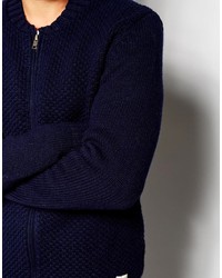 dunkelblauer Pullover mit einem Reißverschluß von Selected
