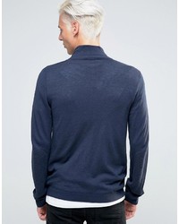 dunkelblauer Pullover mit einem Reißverschluß von Sisley