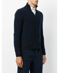 dunkelblauer Pullover mit einem Reißverschluß von Giorgio Armani