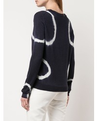 dunkelblauer Mit Batikmuster Pullover mit einem Rundhalsausschnitt von Prabal Gurung