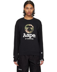 dunkelblauer Pullover mit einem Rundhalsausschnitt von AAPE BY A BATHING APE