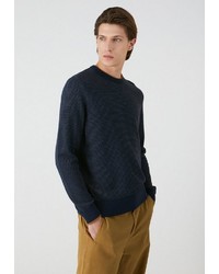 dunkelblauer Pullover mit einem Rundhalsausschnitt von Armedangels