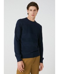 dunkelblauer Pullover mit einem Rundhalsausschnitt von Armedangels