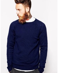 dunkelblauer Pullover mit einem Rundhalsausschnitt von Asos