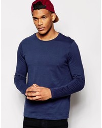 dunkelblauer Pullover mit einem Rundhalsausschnitt von Asos