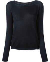 dunkelblauer Pullover mit einem Rundhalsausschnitt von Avant Toi