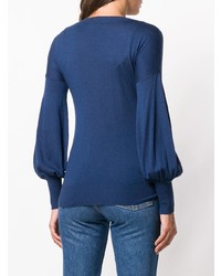 dunkelblauer Pullover mit einem Rundhalsausschnitt von Snobby Sheep