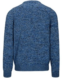 dunkelblauer Pullover mit einem Rundhalsausschnitt von BASEFIELD