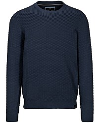 dunkelblauer Pullover mit einem Rundhalsausschnitt von BASEFIELD