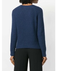 dunkelblauer Pullover mit einem Rundhalsausschnitt von Max Mara