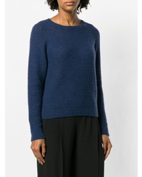 dunkelblauer Pullover mit einem Rundhalsausschnitt von Max Mara