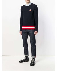 dunkelblauer Pullover mit einem Rundhalsausschnitt von Gucci