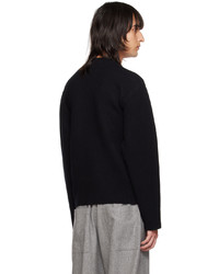 dunkelblauer Pullover mit einem Rundhalsausschnitt von Jil Sander