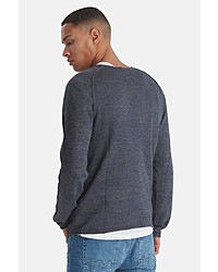 dunkelblauer Pullover mit einem Rundhalsausschnitt von BLEND