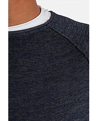 dunkelblauer Pullover mit einem Rundhalsausschnitt von BLEND