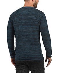 dunkelblauer Pullover mit einem Rundhalsausschnitt von BLEND