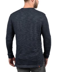 dunkelblauer Pullover mit einem Rundhalsausschnitt von BLEND