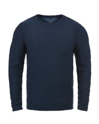 dunkelblauer Pullover mit einem Rundhalsausschnitt von BLEND