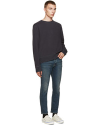 dunkelblauer Pullover mit einem Rundhalsausschnitt von Acne Studios