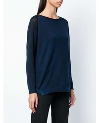 dunkelblauer Pullover mit einem Rundhalsausschnitt von Avant Toi