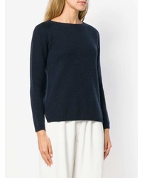 dunkelblauer Pullover mit einem Rundhalsausschnitt von 'S Max Mara