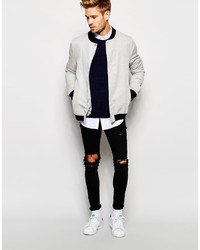 dunkelblauer Pullover mit einem Rundhalsausschnitt von Asos