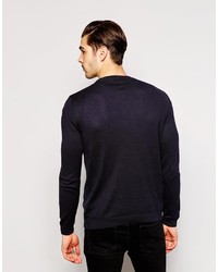 dunkelblauer Pullover mit einem Rundhalsausschnitt von Asos