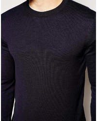 dunkelblauer Pullover mit einem Rundhalsausschnitt von Asos